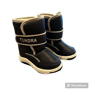 Tundra Kids Navy Blue Fleece Lined Velcro Closure Snow Boots size 5 toddler